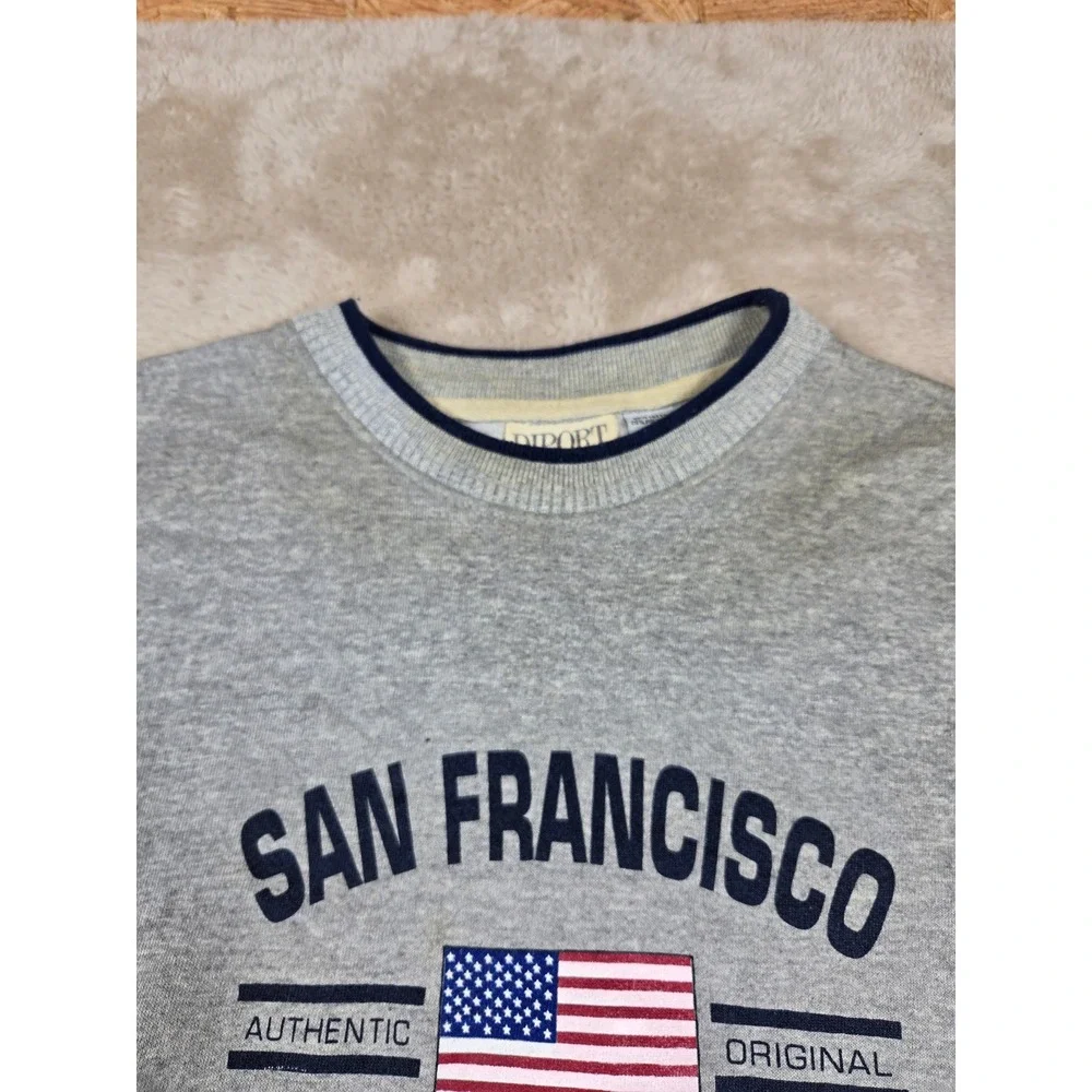Vintage Diport San Francisco California USA Flag Graphic Sweatshirt Men's Size L